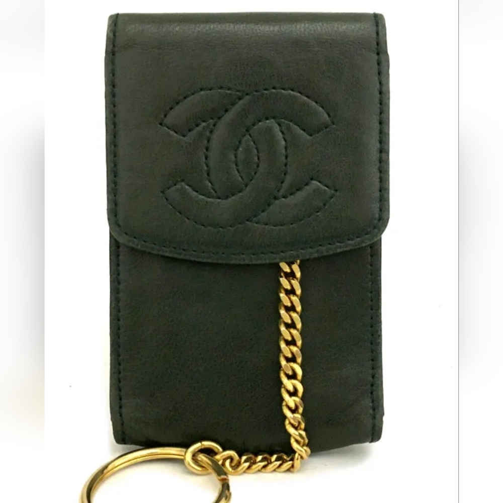 CHANEL CC Logo Lambskin Cigarette Case /6P0500